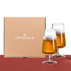 CRYSTALEX Alexia 扁平啤酒杯 2入 + 禮物組, 1套