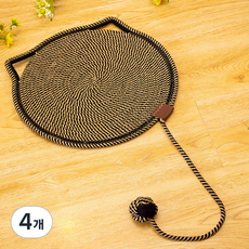 가또나인 고양이 스크래쳐 테일 매트, 브라운, 4개