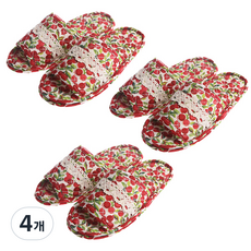 KSmall 雙層軟墊棉質室內拖鞋 女用 MF 182, 41.櫻桃(1+1+1) MF182