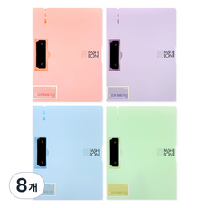 미소로 3500 가로형 클립화일 A4 2416, 코랄핑크, 퍼플, 블루, 민트, 8개