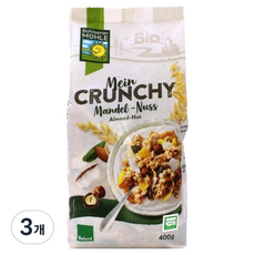 볼제너뮬러 유기농 아몬드 헤이즐넛 크런치 시리얼, 400g, 3개