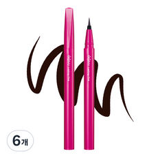 데자뷰 붓 펜 리퀴드 아이라이너 0.55ml, 블랙브라운, 6개