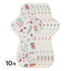 eechae 花朵翅膀型布衛生棉 White Koi, 10個, 1入, 夜用