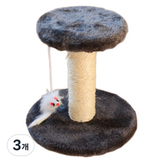 데이소이 고양이 긁기 좋은 미니 스크래쳐, 딥그레이, 3개