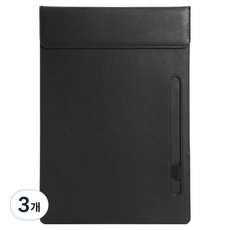 모던베이스 프리미엄 가죽 파일 클립보드 A4(345 x 240 mm), 블랙, 3개