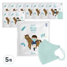 블루본 아이노우 새부리형 컬러마스크 소형, 10매, 5개, 민트