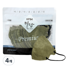 미담마스크 칼라핏 새부리형 황사 방역 마스크 대형 KF94, 25개입, 4개, 진한황녹색