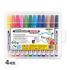MUNGYO 細字白板筆 12色, 黃色, 橘色, 紅色, 粉紅色, 紫色, 淺綠色, 綠色, 天藍色, 藍色, 黃土色, 棕色, 黑色, 4套