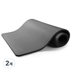 코멧 스포츠 와이드 NBR 요가매트 20mm, 차콜 그레이, 2개