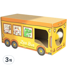 오펫 동물원 버스 숨숨집 냥이 스크래쳐, 혼합색상, 3개