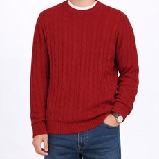 Guystory 男士素色圓領基本款麻花針織衫