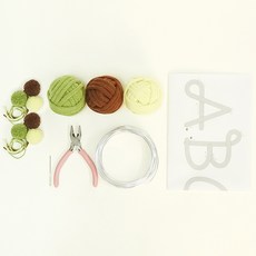 Mellowstory Stationery 針織字母DIY 小王子圖案 + 酪梨套組, 1套, 橄欖綠, 棕色, 香草色