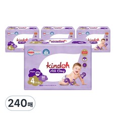 kindoh 全天乾爽黏貼型尿布, 第4階段, 240枚