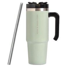 DGG 柔色真空手把不鏽鋼保溫杯, 酪梨綠, 900ml, 1個