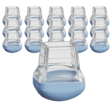 써뉴즈 미끄럼방지 실리콘 가구발 커버 사각, 블루, 16개