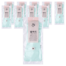 야무진 컬러드 니트릴 고무장갑 양손세트, 민트, 중(M), 10세트