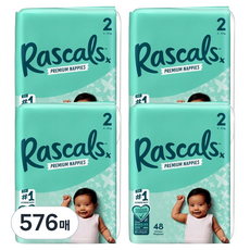 라스칼프렌즈 프리미엄 밴드형 기저귀, 576매, 2단계