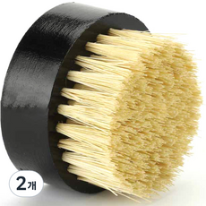 Mentoolkizz 圓頭刮鬍刷 黑白豬鬃毛, 1入, 2個