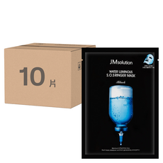 JMsolution 肌司研 水潤光澤急救面膜, 玻尿酸高機能纖維面膜, 每片含28ml精華液, 10入, 1盒