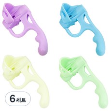 DADA 五指寫字矯正器 4件組, 6套, 紫色, 黃色, 粉紅色, 藍色