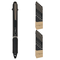 Pentel 飛龍文具 ENERGEL 三色筆 XBLC35A 5支, 黑桿, 2盒