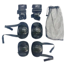 Her-Ea 禾亦 三合一護具 M(膝16.5 x 12.3cm 肘14.8 x 11.5cm 掌16 x 8.5cm), 1組, 黑