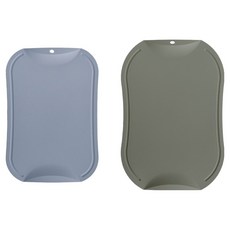 doble 韓國產專利不留刀痕抗菌砧板, 藍灰色(小) + 卡其色(中)