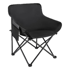 德利生活 戶外摺疊收納月亮椅, 象牙白/典雅黑, 鋼管直徑16mm, 牛津布, 承重約100公斤, 1個