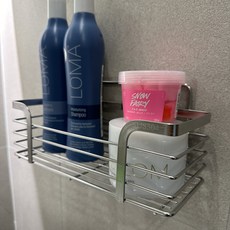 Simply Ann 免鑽孔黏貼式不鏽鋼浴室置物架, 1個, 單一顏色