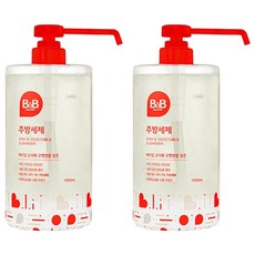 B&B 嬰兒食器適用蔬果洗碗盤洗潔精, 1L, 2瓶