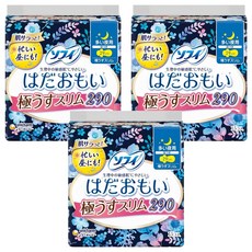 SOFY 蘇菲 日本原裝進口 敏感肌極輕薄衛生棉 夜用量多 護翼型, 29cm, 15片, 3包