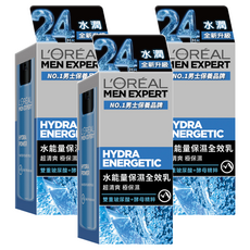 L'OREAL PARIS 巴黎萊雅 水能量保濕全效乳 男士保養 超清爽 極保濕, 50ml, 3瓶