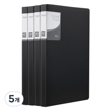 탐사 베이직 클리어파일 A4 40p 4개, 블랙, 5개
