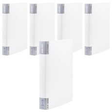 連勤LAN CHYN 馬卡龍色系四孔夾 A4文件夾 3/4吋圓形夾 小背寬 5入, 白色