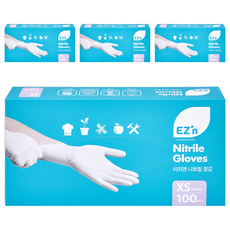 EZ'n 合成橡膠手套 白色 100入, 迷你 XS, 4盒