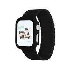 케이안 애플워치 실리콘 마그네틱 스트랩 + 케이스 세트, 블랙, 1개