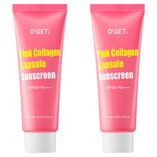 오겟 핑크 콜라겐 캡슐 선스크린 SPF50+ PA++++, 40ml, 2개