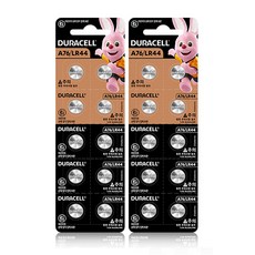 듀라셀 알카라인 코인 건전지 A76 LR44, 10개입, 2개