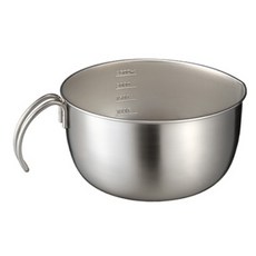 AUX leye 附手把刻度攪拌鍋 Totte Bowl，18-8不鏽鋼材質，3L滿水容量, 430g, 26.8 x 20 x 11.3cm, 1個