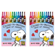 地球化學 Peanuts 花生漫畫彩色鉛筆, 12色, 2套