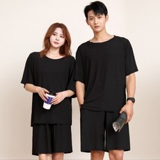 TURNKEY 男女通用 大尺碼 涼感 居家服 短袖T恤 + 短褲 套裝 SP-3300