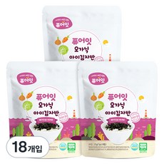 퓨어잇 오가닉 아이김자반, 바다와 야채, 18개입, 21g