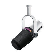 SHURE 舒爾 Podcast XLR Type-C 混合式雙麥克風, MV7+, 白色