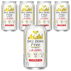 Asahi 朝日 Dry Zero Free 無酒精啤酒風味飲, 350ml, 5個