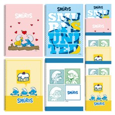 YOUNGART 藍色小精靈封面印花英文橫線筆記本 10入, 混色, 1套