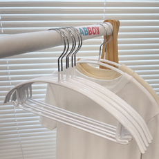 ABbox 防滑防衣角變形針織衫圓形多功能衣架, 10個, WHITE