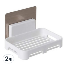Chachami 多用途瀝水黏貼式肥皂架, 白色, 2個
