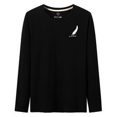 남성용 캐주얼 깃털 프린팅 패션 빅사이즈 긴팔 티셔츠