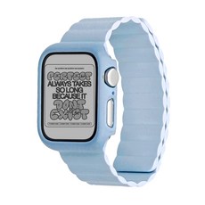 케이안 애플워치 실리콘 마그네틱 스트랩 케이스 세트, 블루소다, 1개