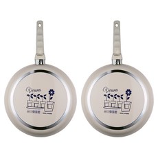 CooK&CooK Verona瓦斯爐專用平底不沾鍋 象牙白色, 28cm, 2個